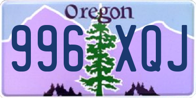 OR license plate 996XQJ
