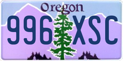 OR license plate 996XSC