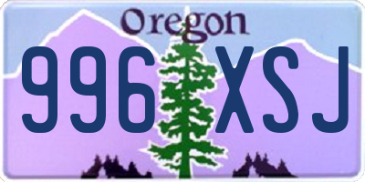 OR license plate 996XSJ