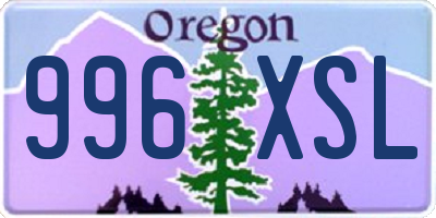 OR license plate 996XSL