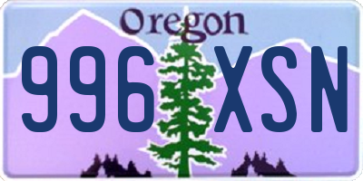 OR license plate 996XSN