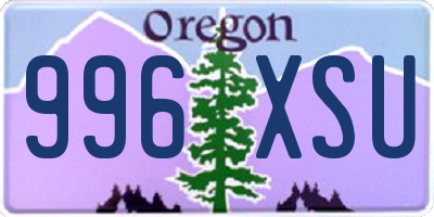 OR license plate 996XSU