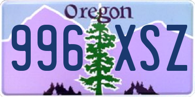 OR license plate 996XSZ