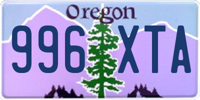 OR license plate 996XTA