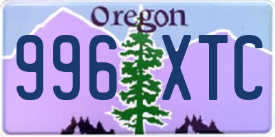 OR license plate 996XTC