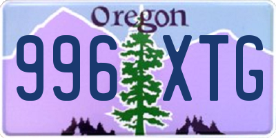 OR license plate 996XTG