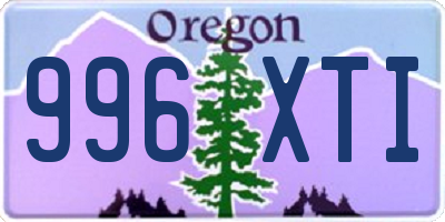 OR license plate 996XTI