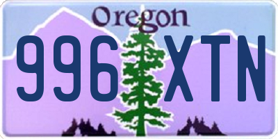 OR license plate 996XTN
