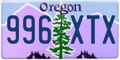 OR license plate 996XTX