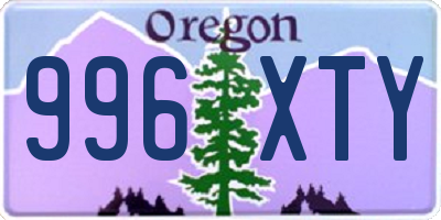 OR license plate 996XTY