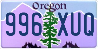 OR license plate 996XUQ