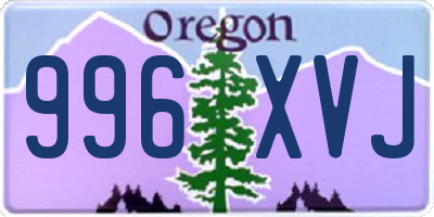OR license plate 996XVJ