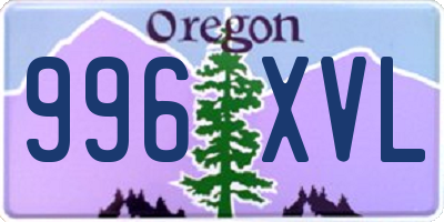 OR license plate 996XVL
