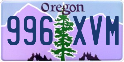 OR license plate 996XVM