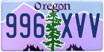 OR license plate 996XVV