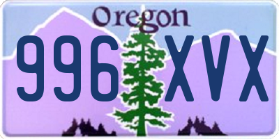 OR license plate 996XVX
