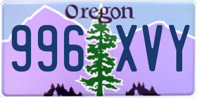 OR license plate 996XVY