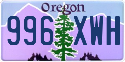 OR license plate 996XWH