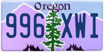 OR license plate 996XWI
