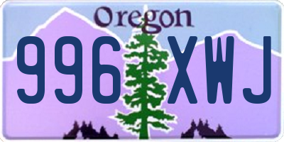 OR license plate 996XWJ