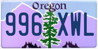 OR license plate 996XWL
