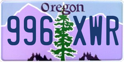 OR license plate 996XWR