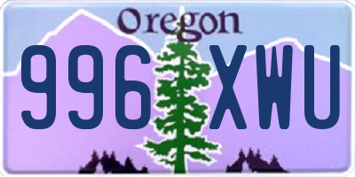 OR license plate 996XWU
