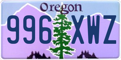 OR license plate 996XWZ