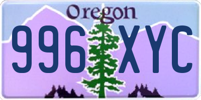 OR license plate 996XYC