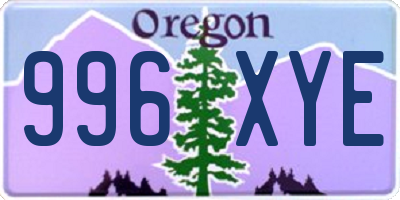 OR license plate 996XYE