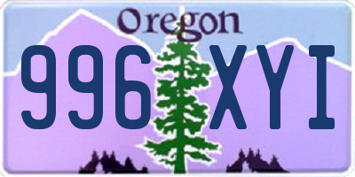 OR license plate 996XYI