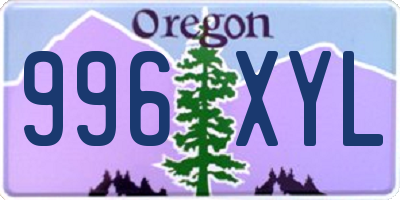 OR license plate 996XYL