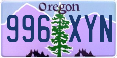OR license plate 996XYN