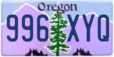 OR license plate 996XYQ