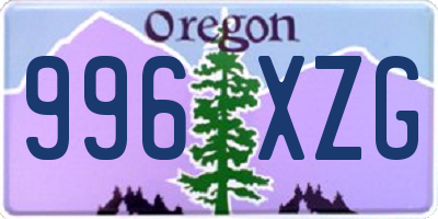 OR license plate 996XZG