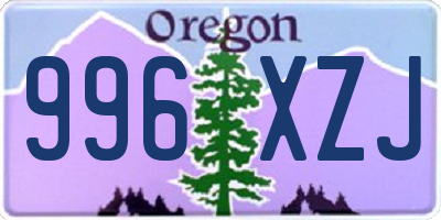 OR license plate 996XZJ
