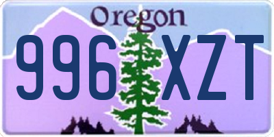 OR license plate 996XZT