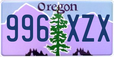 OR license plate 996XZX