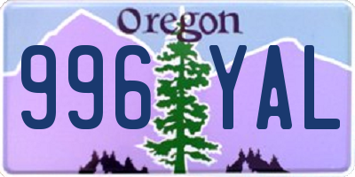 OR license plate 996YAL