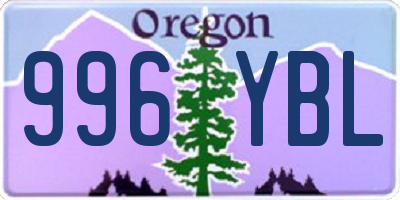 OR license plate 996YBL
