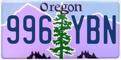 OR license plate 996YBN