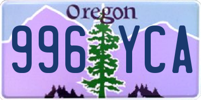 OR license plate 996YCA