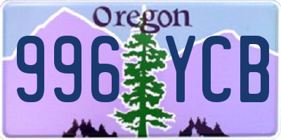OR license plate 996YCB