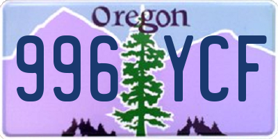OR license plate 996YCF