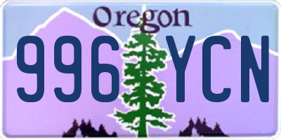 OR license plate 996YCN