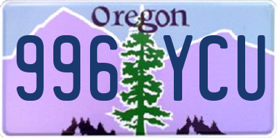 OR license plate 996YCU