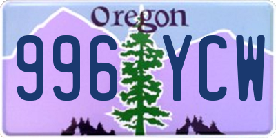 OR license plate 996YCW