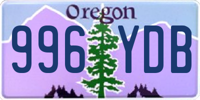 OR license plate 996YDB