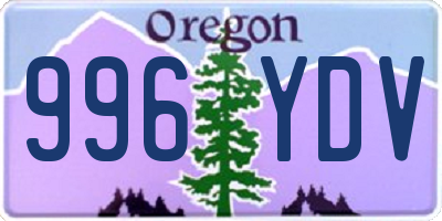 OR license plate 996YDV