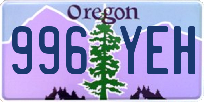 OR license plate 996YEH